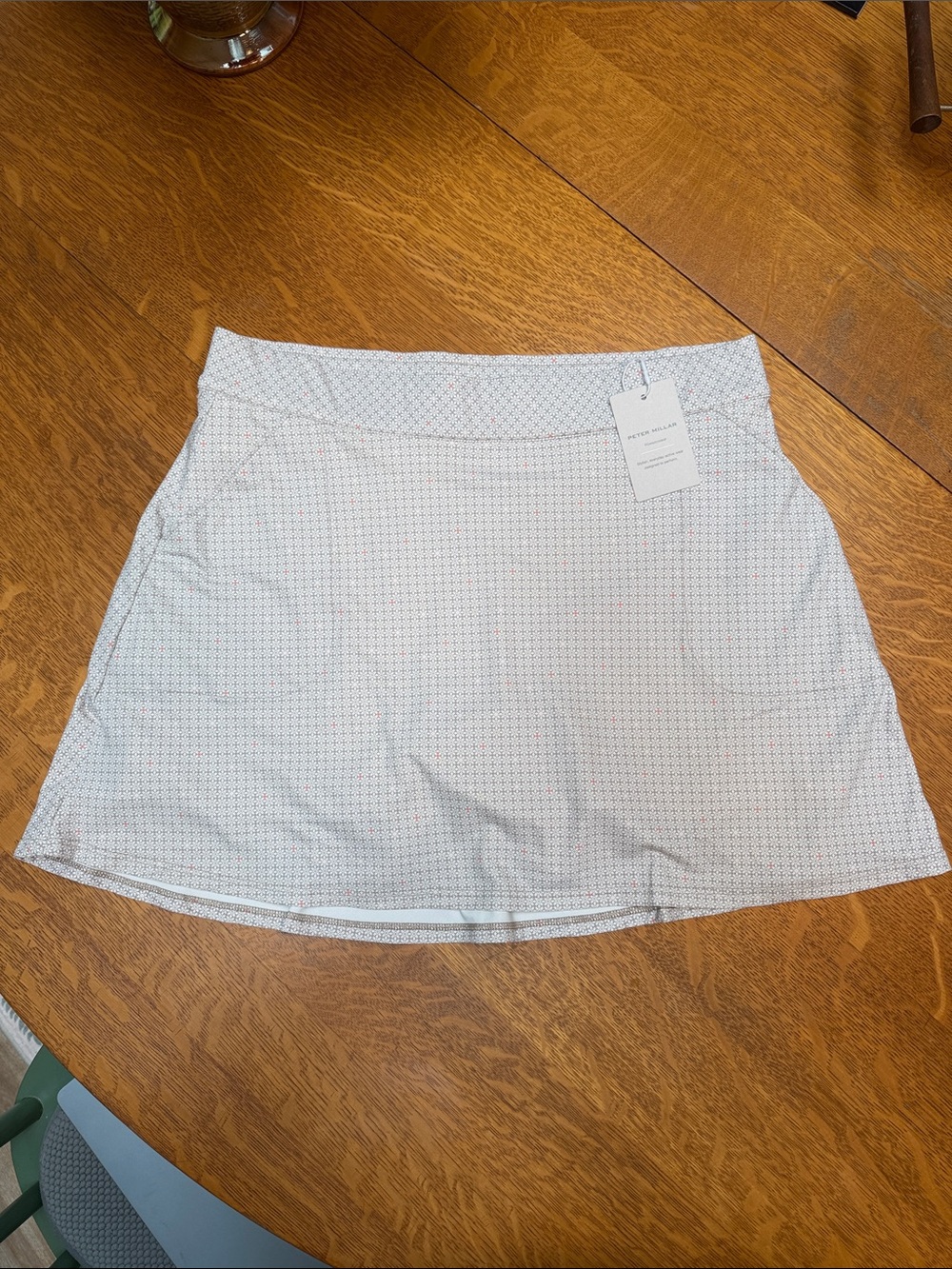 Peter Millar Gray Patterned Skort With Side and Back Pockets NWT L